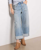Ayla Baggy Cuffed Crop Skylights - PINK ARROWS