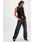 Baggy Dad Jean Satin Spats - PINK ARROWS
