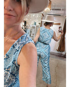 Bali Blue Print Jumpsuit - PINK ARROWS