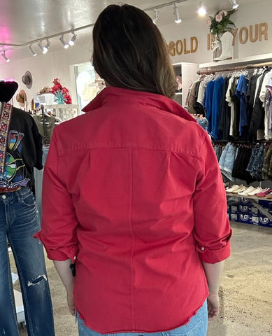 Barry Tailored Shirt Saffron Red - PINK ARROWS
