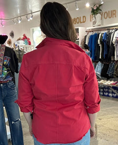 Barry Tailored Shirt Saffron Red - PINK ARROWS