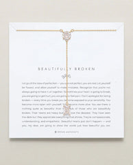 Beautifully Broken Emerald Cut Lariat Necklace 14k Gold - PINK ARROWS