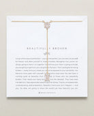 Beautifully Broken Emerald Cut Lariat Necklace 14k Gold - PINK ARROWS