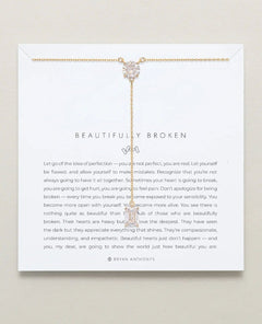 Beautifully Broken Emerald Cut Lariat Necklace 14k Gold - PINK ARROWS