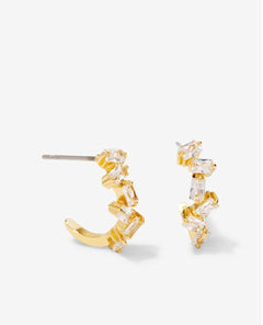 Beautifully Broken Hoop Earrings 14k Gold - PINK ARROWS