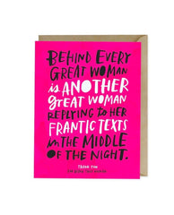 Behind Every Great Woman Card - PINK ARROWS