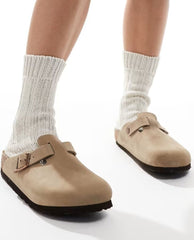 Birkenstock Leather Tobacco Brown Boston - PINK ARROWS