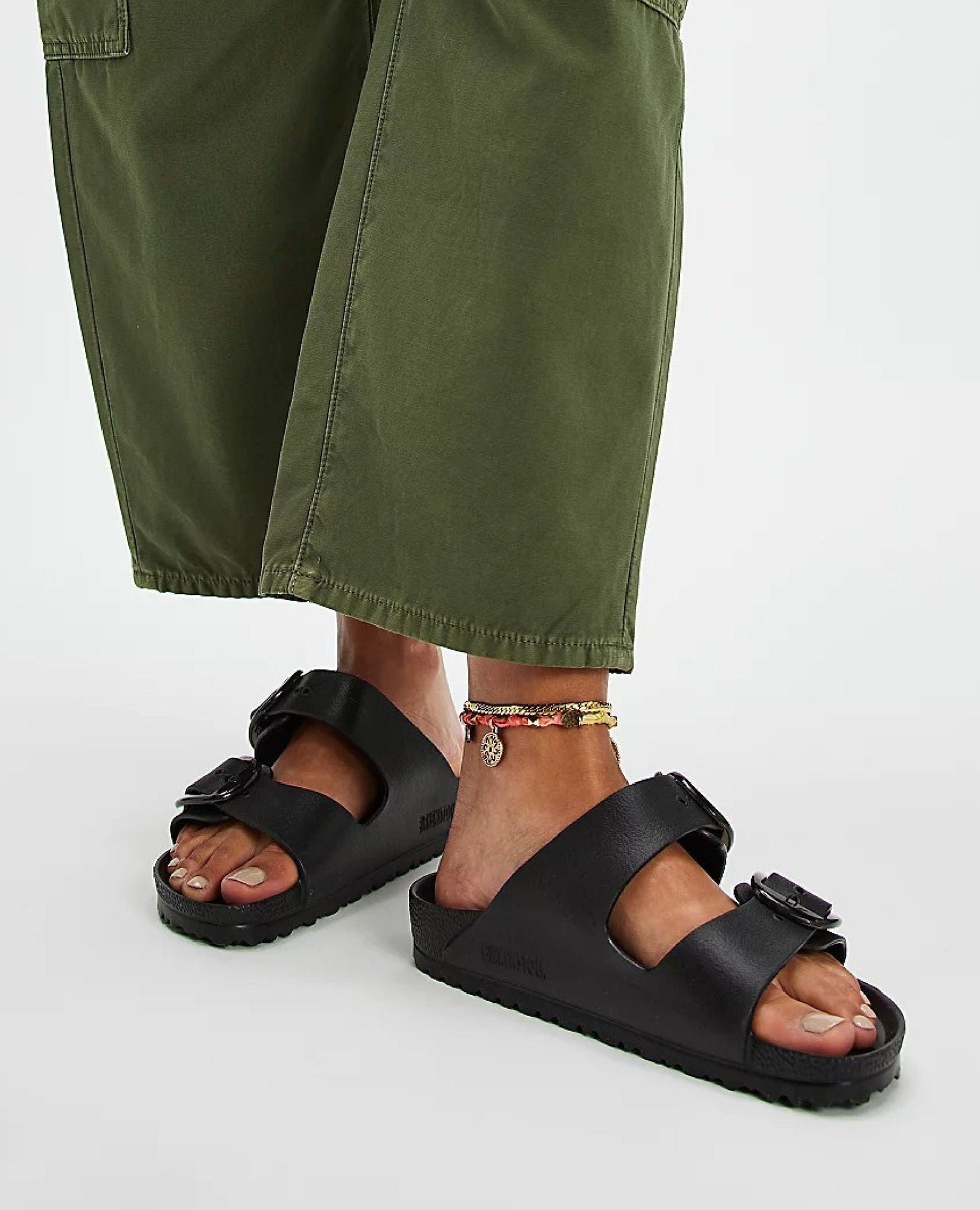 Eva Arizona Big Buckle Black Sandal