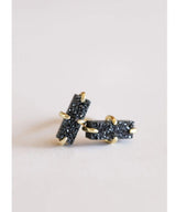 Black Bar Druzy Earrings - PINK ARROWS