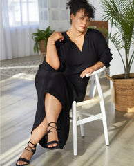 Black Gauze Dress with Pockets - PINK ARROWS
