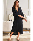 Black Gauze Dress with Pockets - PINK ARROWS