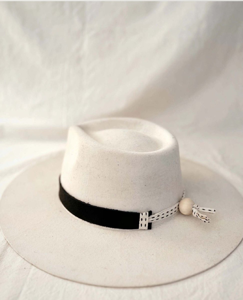 Black Leather Gingham Hat Band One Size - PINK ARROWS