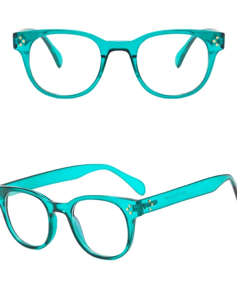 Blue Light Blocker Glasses Retro Teal - PINK ARROWS