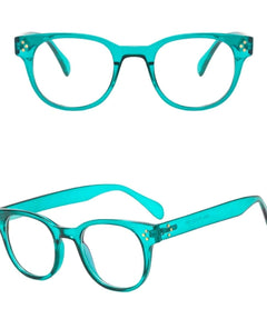 Blue Light Blocker Glasses Retro Teal - PINK ARROWS
