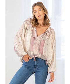 Boho Chiffon Blouse Wine Combo - PINK ARROWS