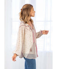 Boho Chiffon Blouse Wine Combo - PINK ARROWS