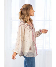Boho Chiffon Blouse Wine Combo - PINK ARROWS