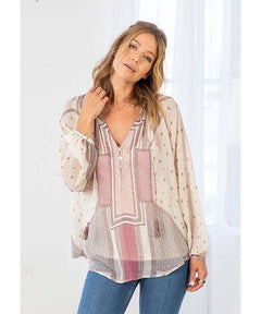 Boho Chiffon Blouse Wine Combo - PINK ARROWS