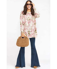 Bonfire Sweater Hydrangea Blooms Knit - PINK ARROWS