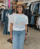 Bonjour Short Sleeve Tee Shirt - PINK ARROWS