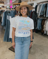 Bonjour Short Sleeve Tee Shirt - PINK ARROWS