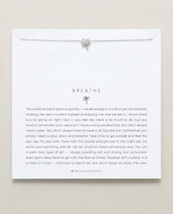 Breathe Icon Necklace Silver - PINK ARROWS