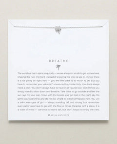 Breathe Icon Necklace Silver - PINK ARROWS