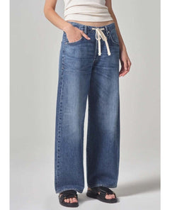 Brynn Drawstring Trouser in Atlantis - PINK ARROWS