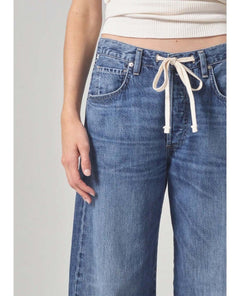 Brynn Drawstring Trouser in Atlantis - PINK ARROWS