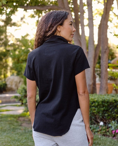 Charlotte Black Perfect Polo - PINK ARROWS