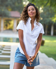Charlotte White Perfect Polo White - PINK ARROWS