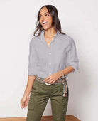 Citizens Kayla Shrunken Shirt Taupe - PINK ARROWS