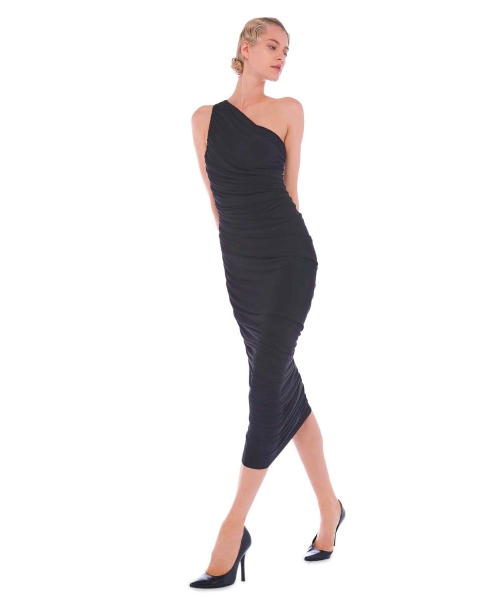 Classic Diana Midi Black Dress - PINK ARROWS