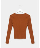 Classic Rib Cardigan Cinnamon - PINK ARROWS