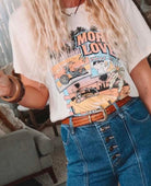 Coastline Cruisin' Shrunken Tee Cream - PINK ARROWS
