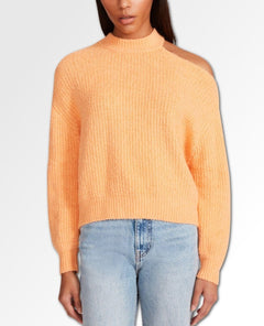 Cold Shoulder Sweater Creamsicle - PINK ARROWS