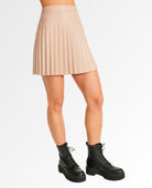 Come Correct Skirt Tan - PINK ARROWS