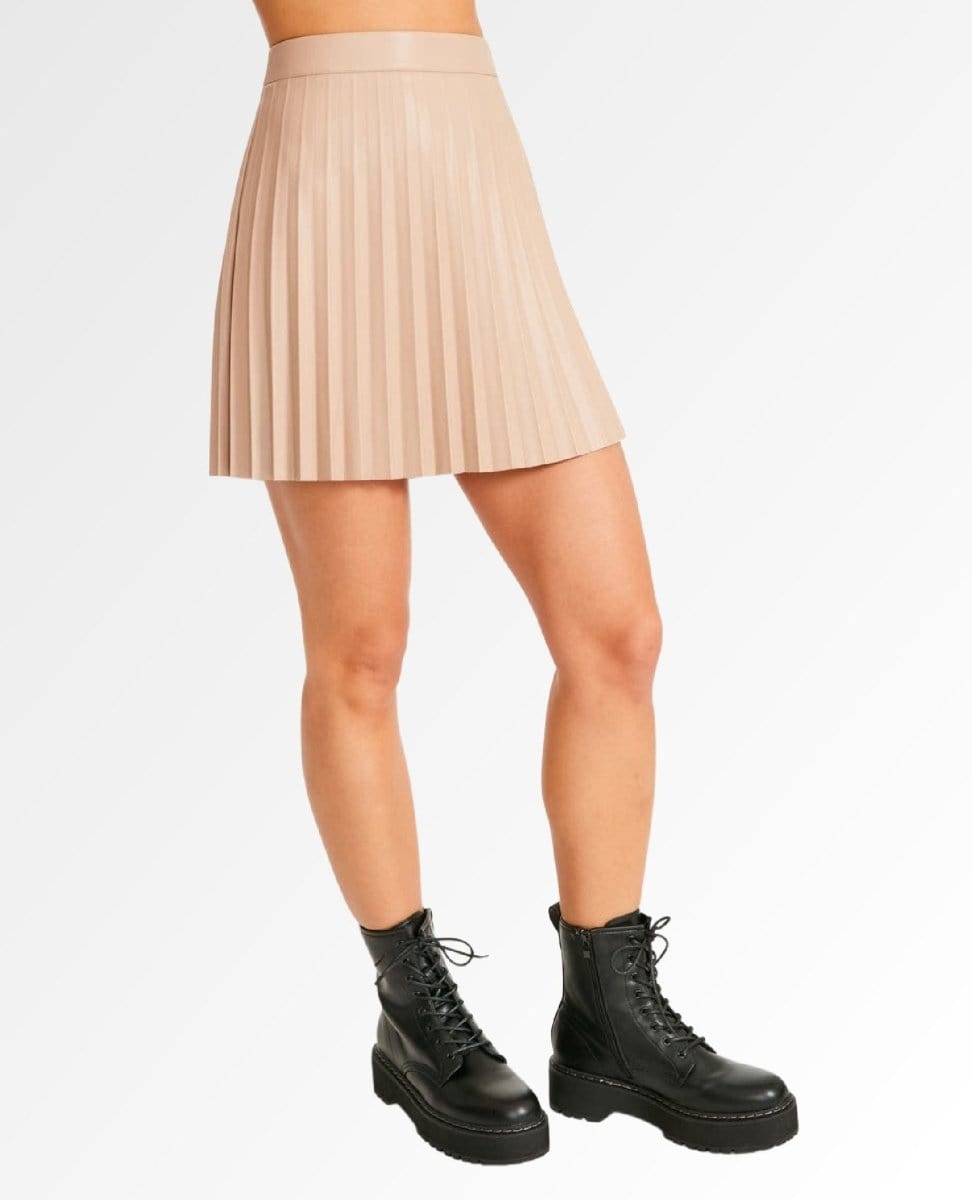 Come Correct Skirt Tan - PINK ARROWS
