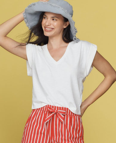 Cooper Tank Top Optic White - PINK ARROWS