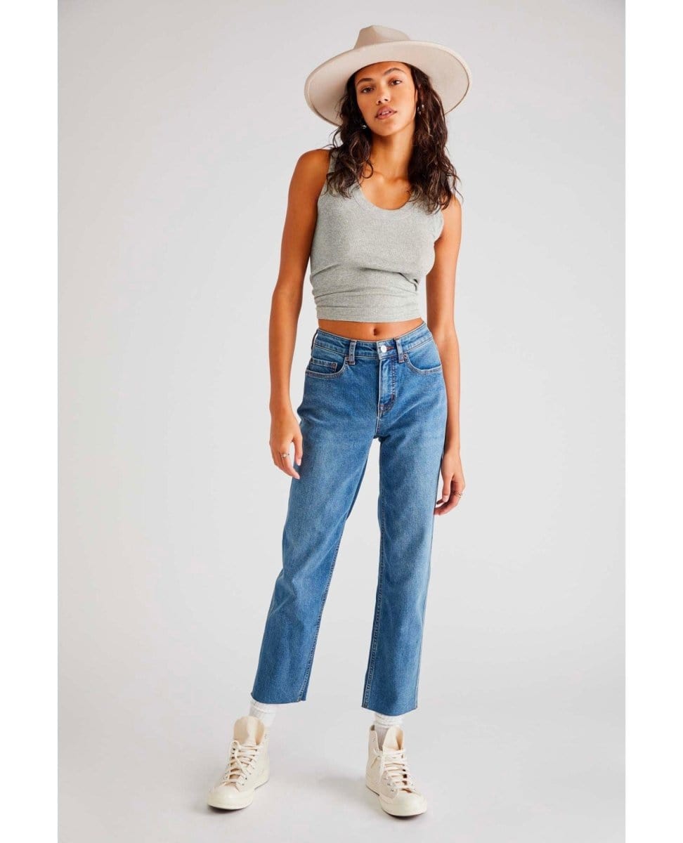 CRVY High Rise Vintage Jean Dark Indigo - PINK ARROWS