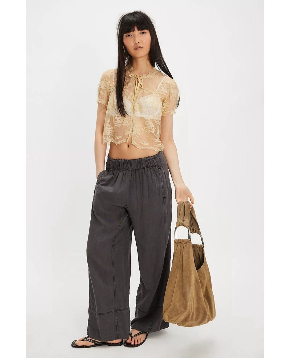 Days End Linen Pants Black - PINK ARROWS