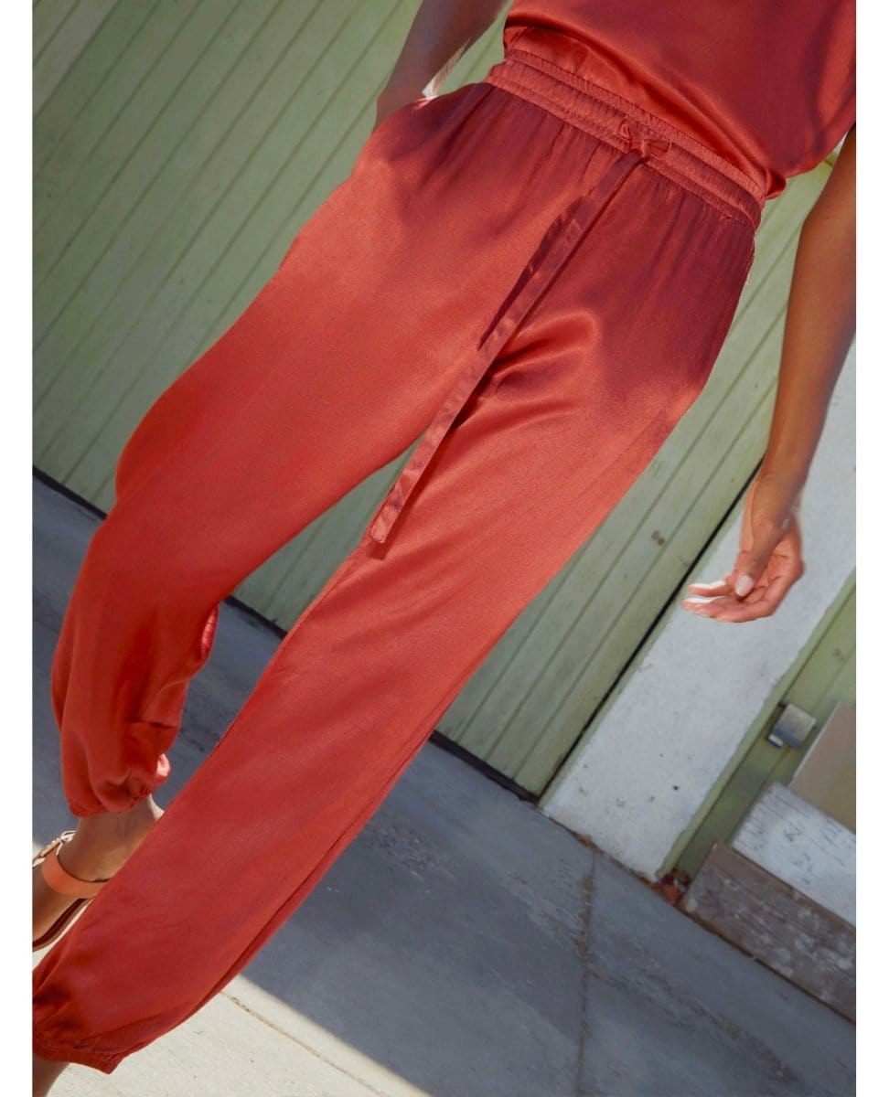 Del Ray Dressed Up Lounge Pant Rust - PINK ARROWS