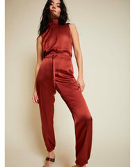 Del Ray Dressed Up Lounge Pant Rust - PINK ARROWS