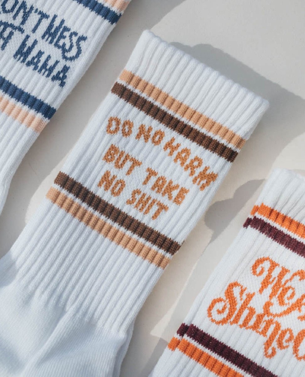 Do No Harm, Take No Shit Socks - PINK ARROWS
