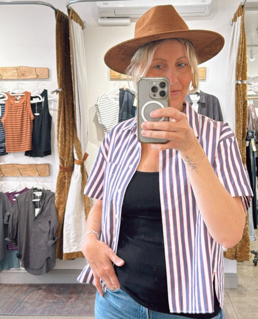 Drake Shirt Blue Rose - PINK ARROWS