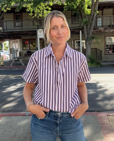 Drake Shirt Blue Rose - PINK ARROWS