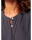 Dream Cotton Gauze Desmond Top Washed Black - PINK ARROWS