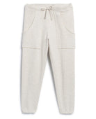 Eamon Triple Fleece White Melange Sweatpant - PINK ARROWS