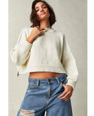 Easy Street Cropped Pullover Moonglow - PINK ARROWS