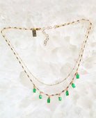 Eden Layered Necklace Emerald Green - PINK ARROWS